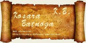 Kosara Batnoga vizit kartica